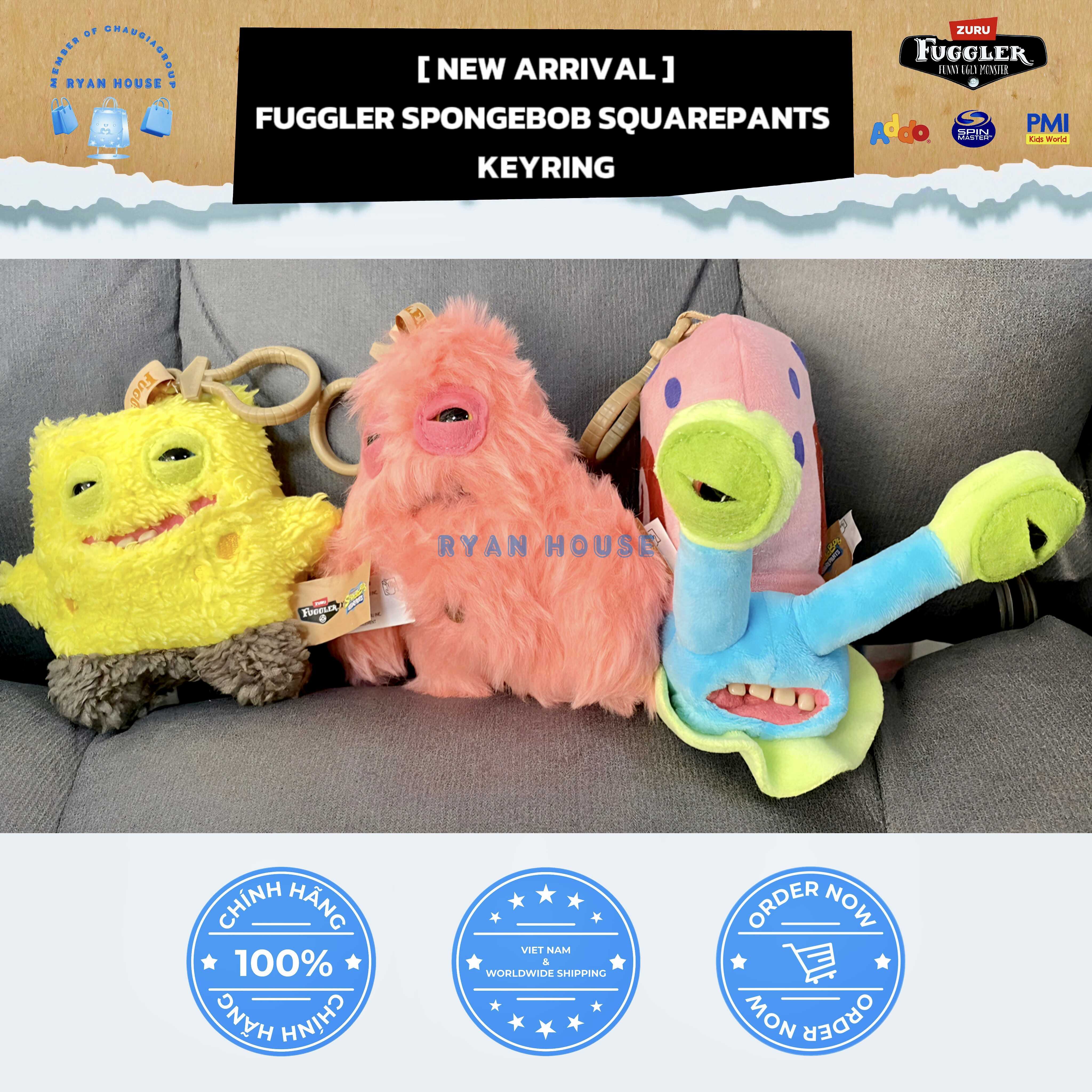 NEW ARRIVALS - FUGGLER SPONGEBOB KEYRINGS