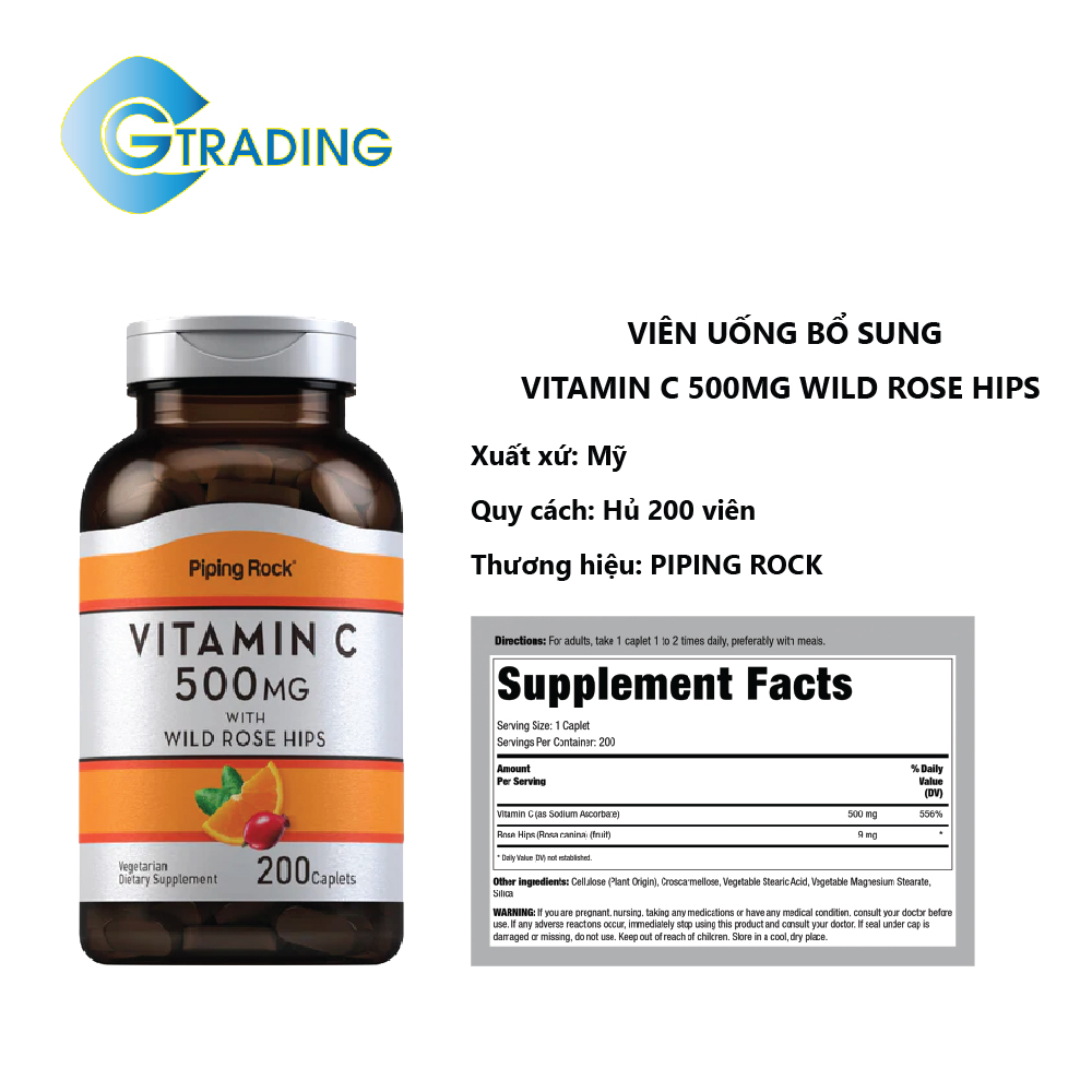 VITAMIN C 500MG WILD ROSE HIPS