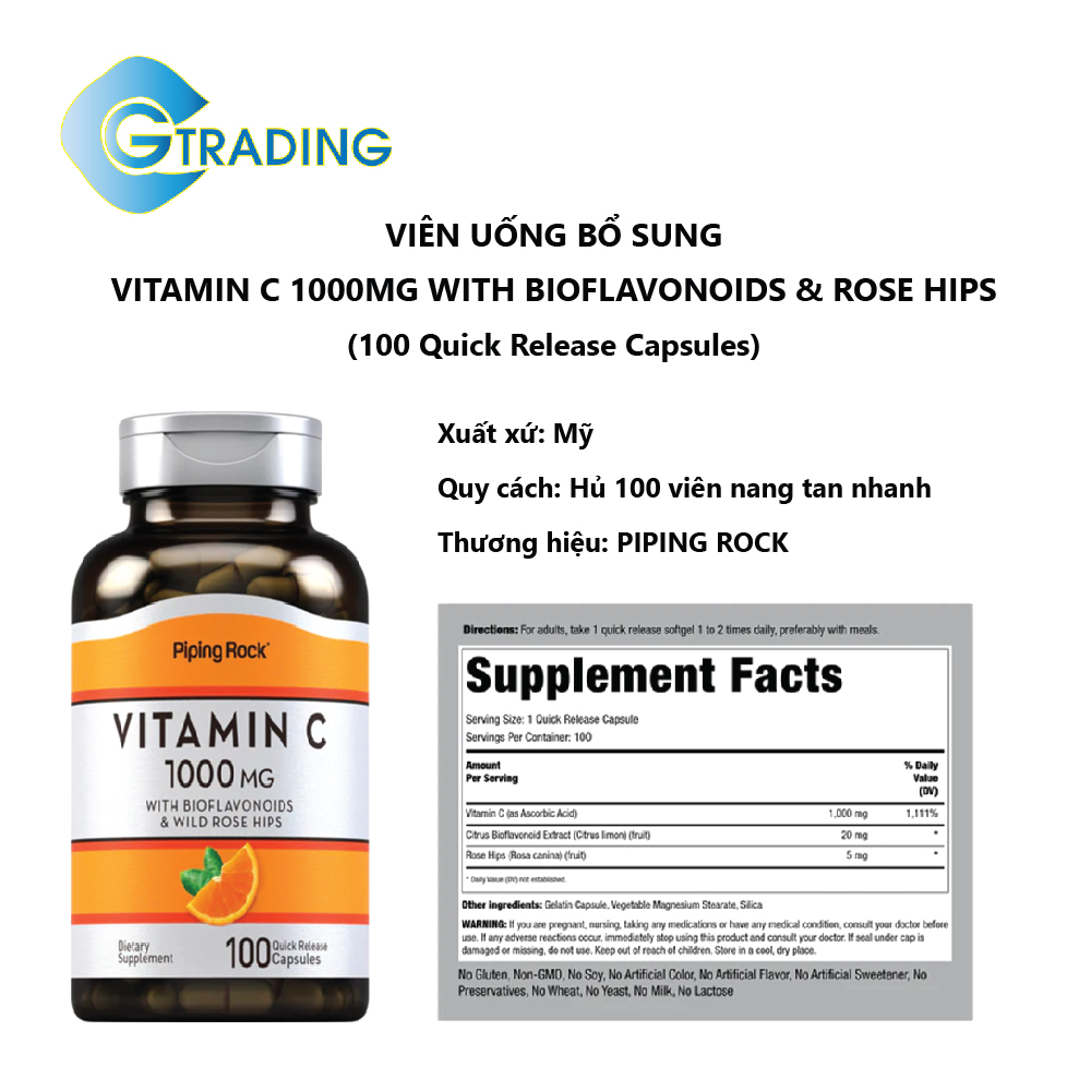 VITAMIN C 1000MG WITH BIOFLAVONOIDS & ROSE HIPS