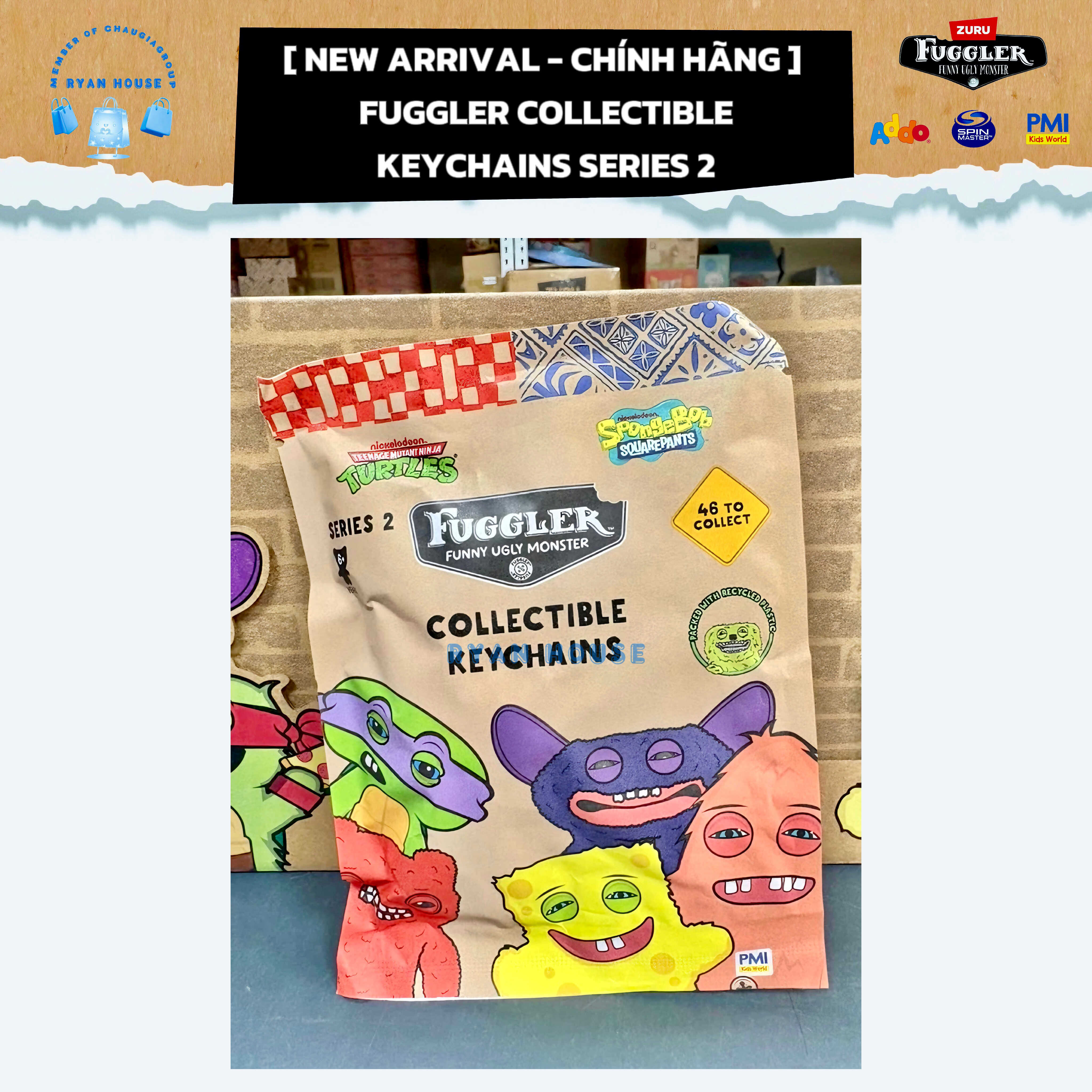 NEW ARRIVALS - FUGGLER SPONGEBOB COLLECTIBLE KEYCHAIN SERIES 2