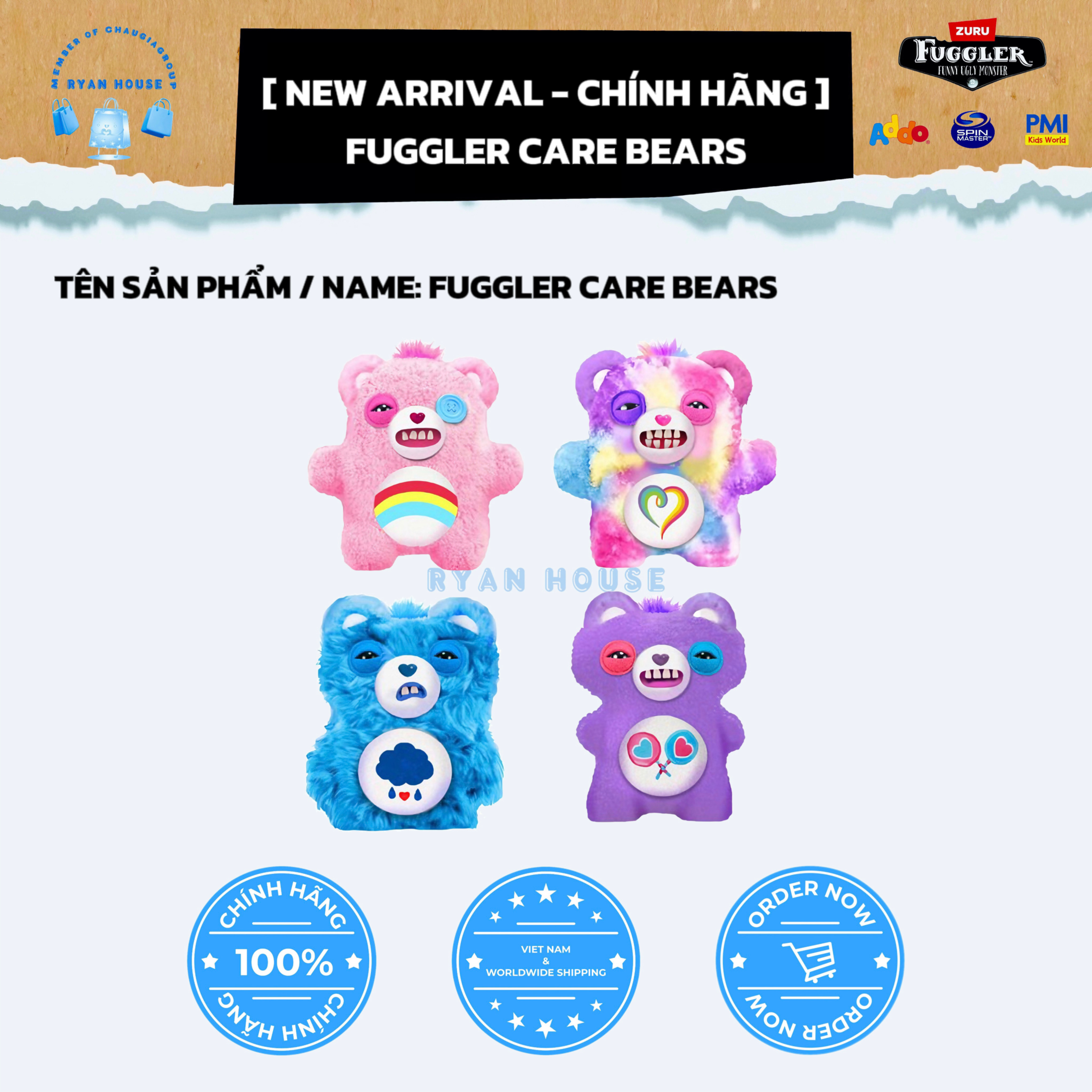 NEW ARRIVALS - FUGGLER CARE BEARS