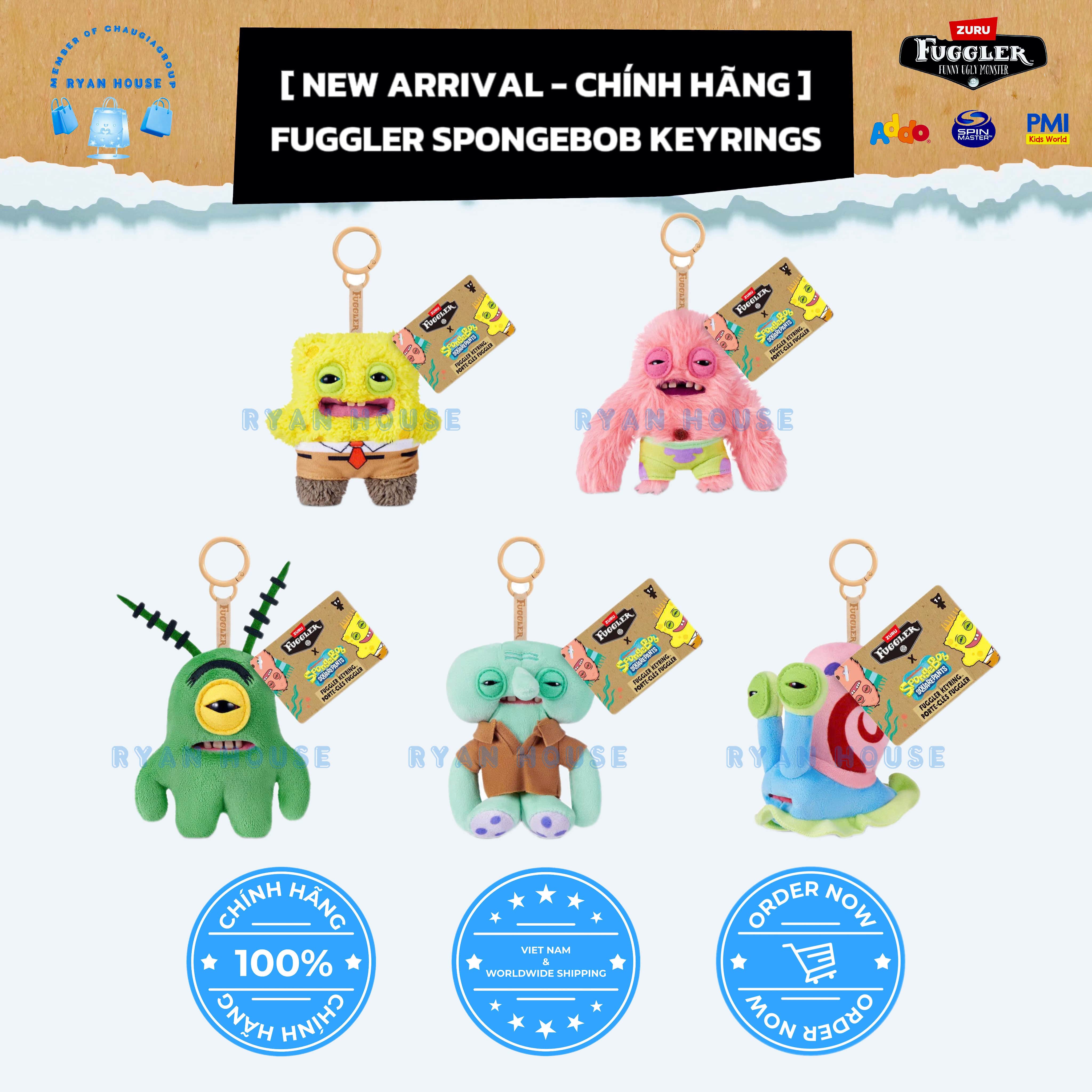 NEW ARRIVALS - FUGGLER SPONGEBOB KEYRINGS